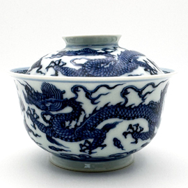 九境堂 青花 龍紋二才蓋碗